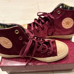 Converse Women's Maroon Corduroy High-Tops